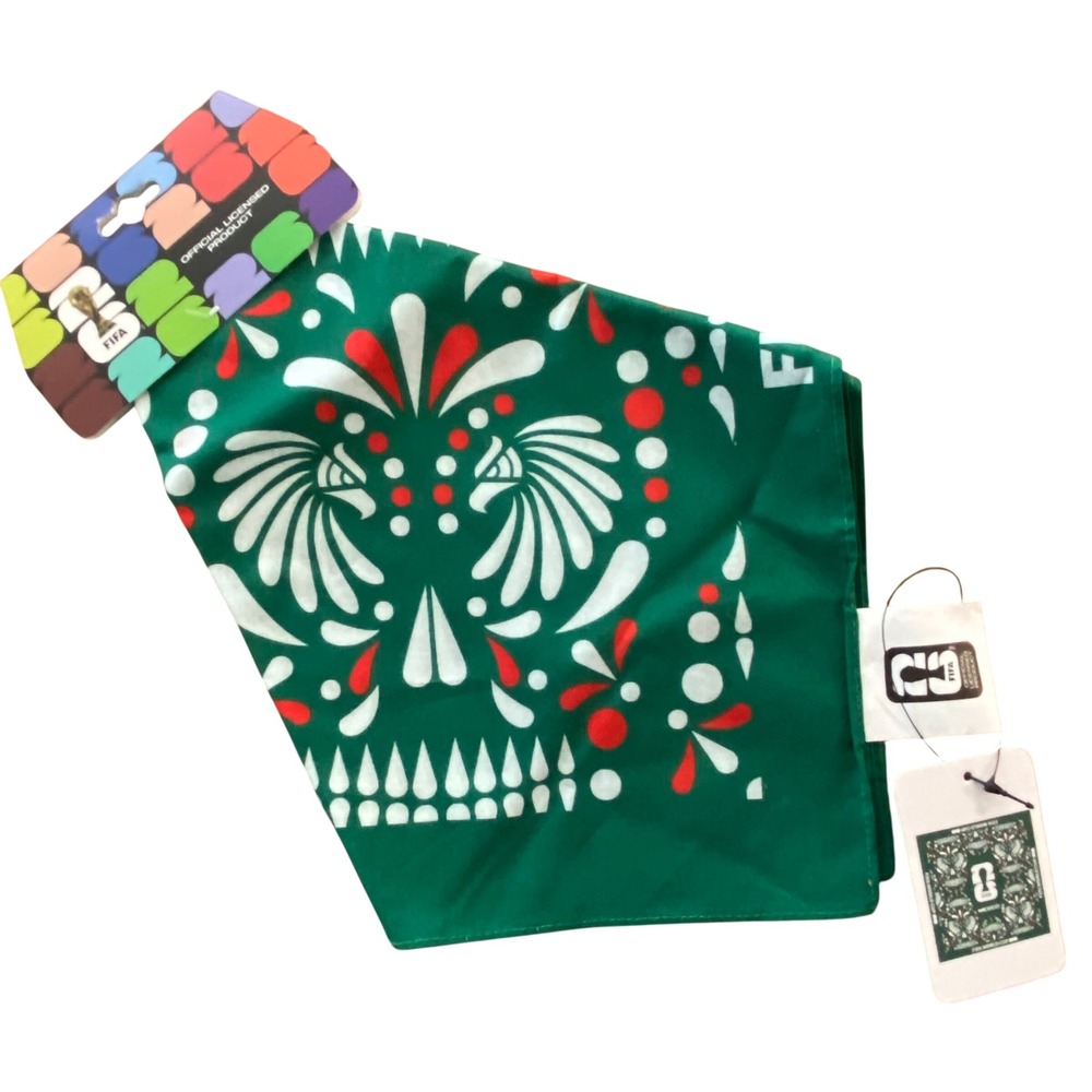 FIFA World Cup 26 Mexico Bandana Green Sugar Skull Official Licensed Product